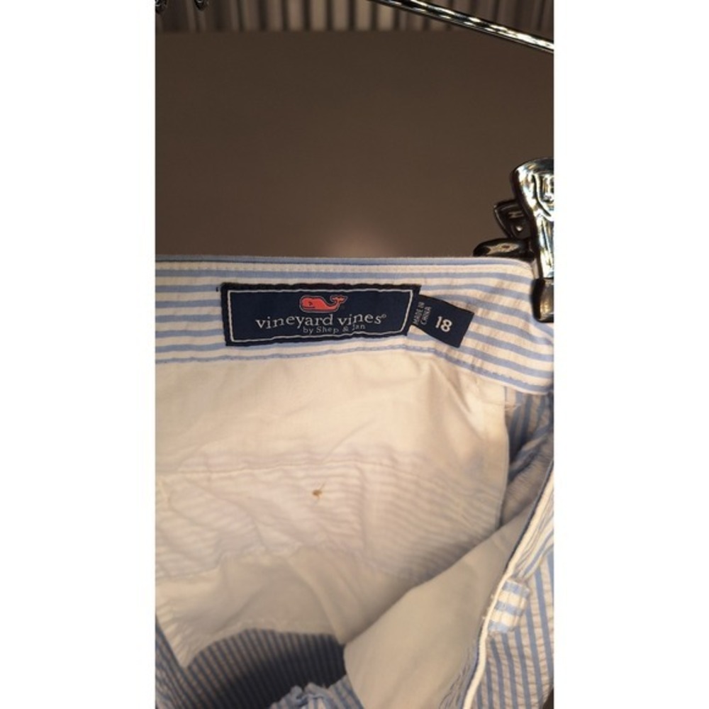 Vineyard Vines Mens Blue White Striped Seersucker Chino Pants Size 18 - Picture 3 of 7